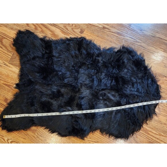 Faux Fur Black Rug, 23"x 36" Anti-Slip Fluffy Rug - Picture 7 of 7